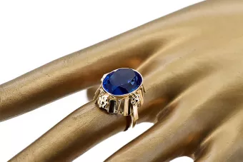 Ring Sapphire 14K Yellow gold Vintage vrc043y